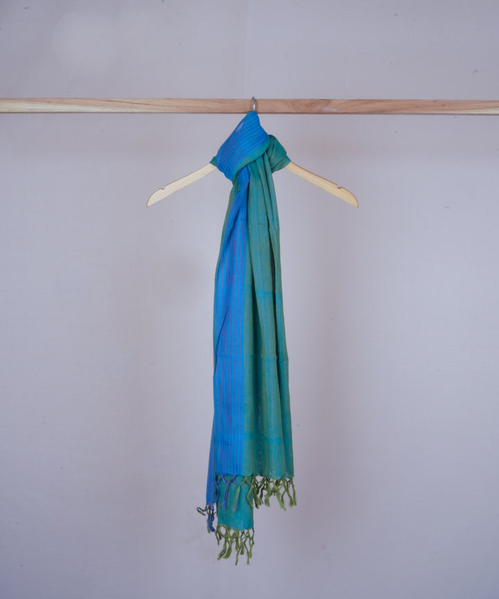 Blue green handloom cotton stole