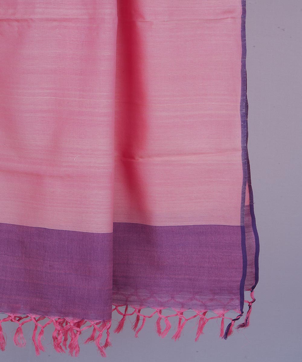 Light pink handwoven cotton stole