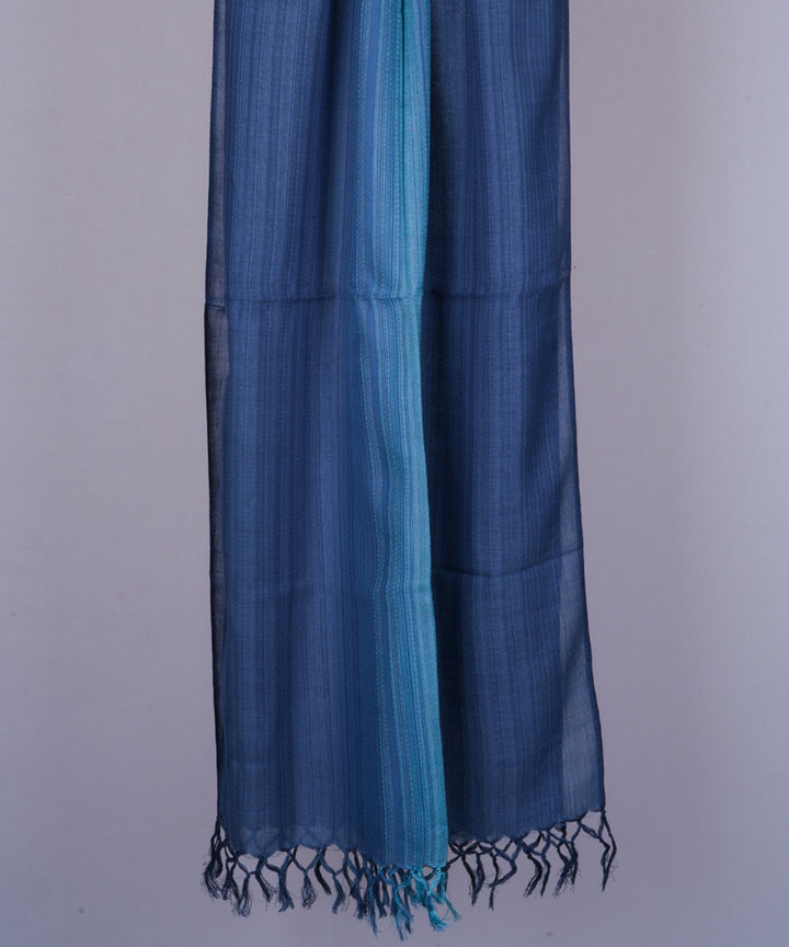 Dark blue handwoven cotton stole
