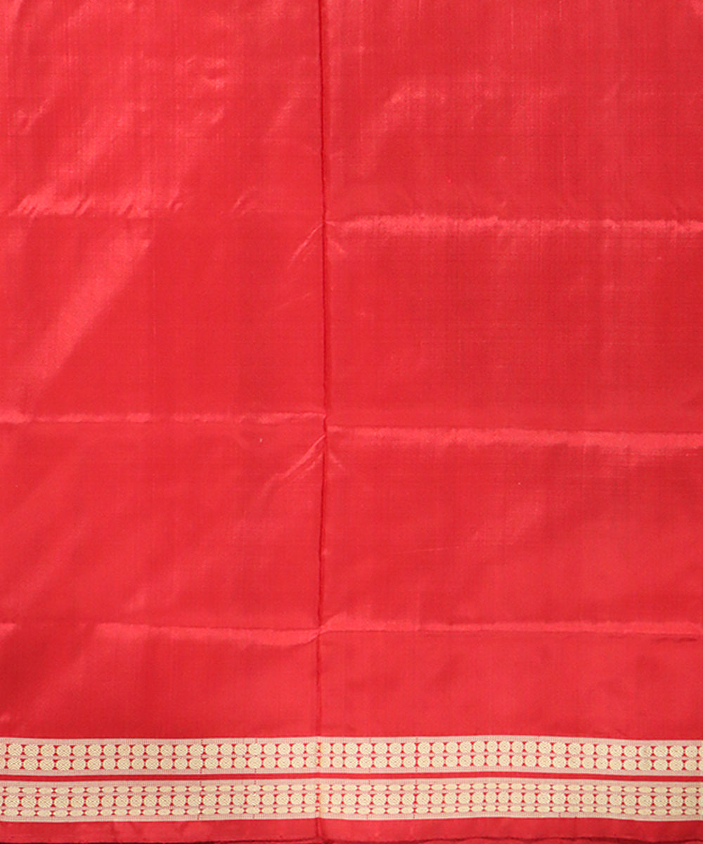 Carmine red handwoven sambalpuri silk saree