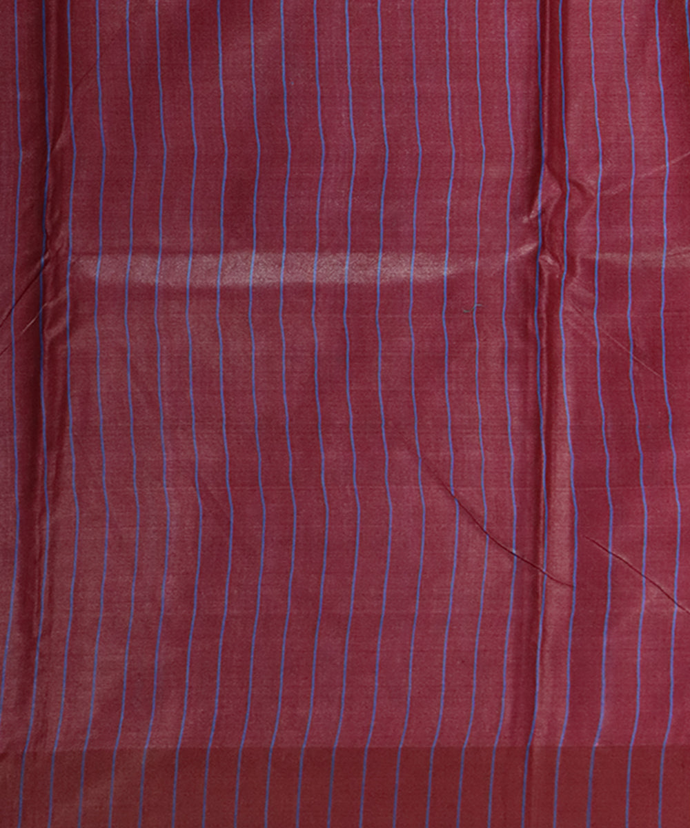 Cyan blue maroon patli handwoven gopalpur gicha silk saree