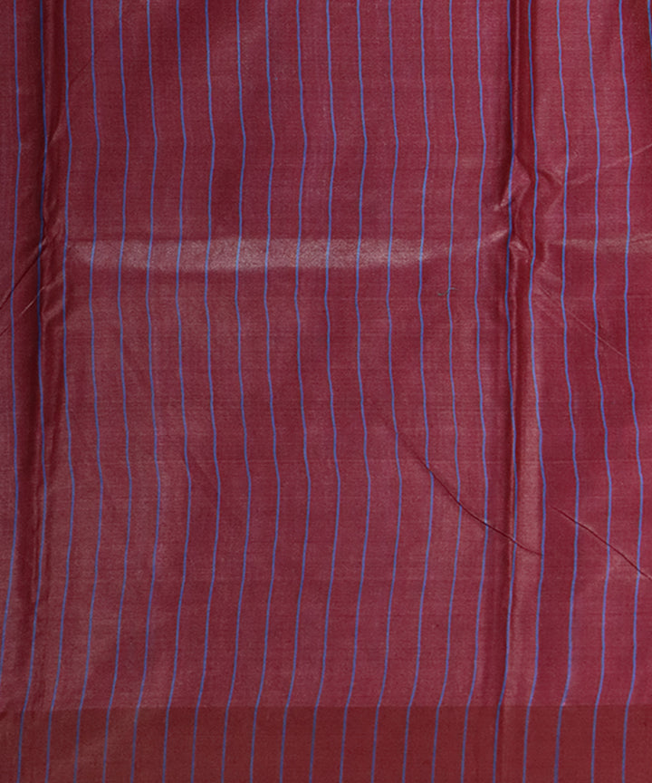 Cyan blue maroon patli handwoven gopalpur gicha silk saree