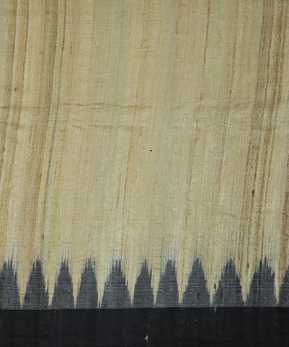 Cream red patli handwoven gopalpur gicha silk saree