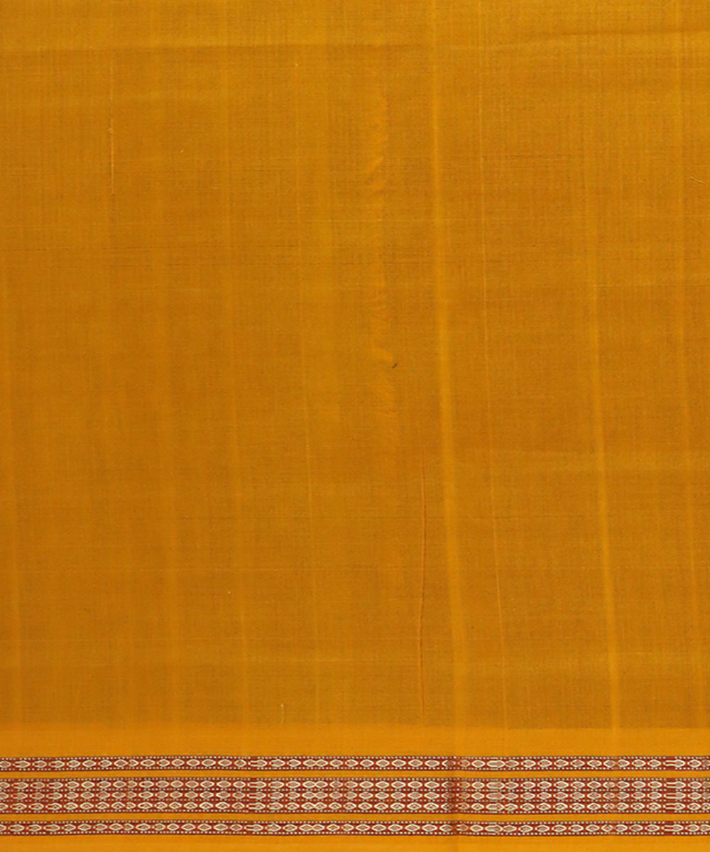 Navy blue yellow cotton handwoven bomkai saree