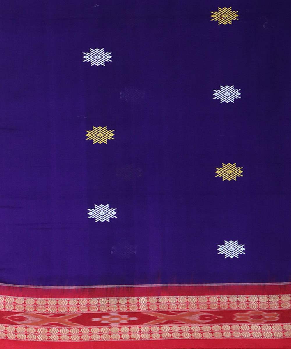 Purple red cotton handwoven bomkai saree