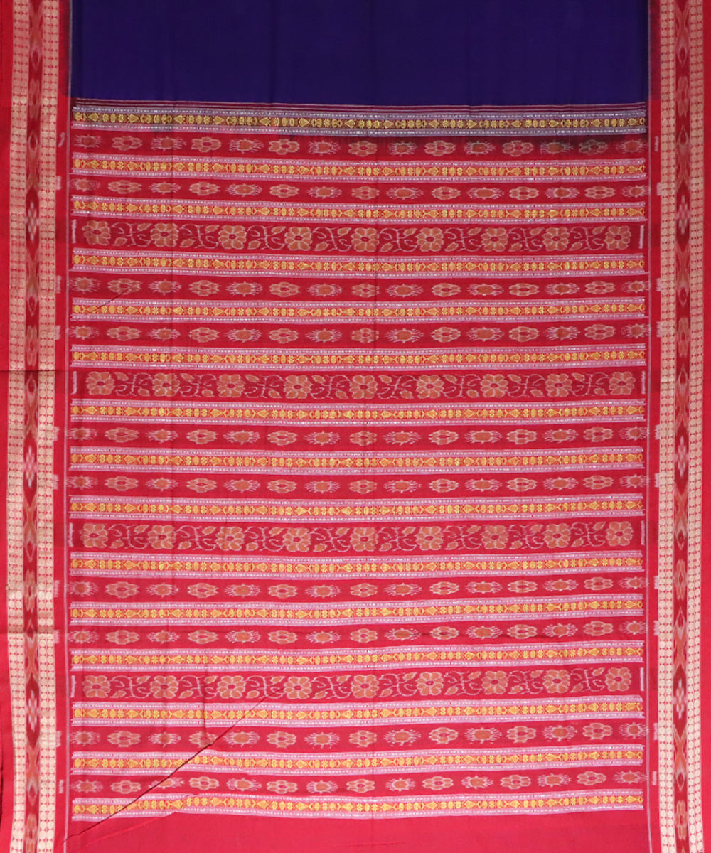 Purple red cotton handwoven bomkai saree