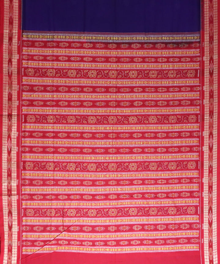 Purple red cotton handwoven bomkai saree