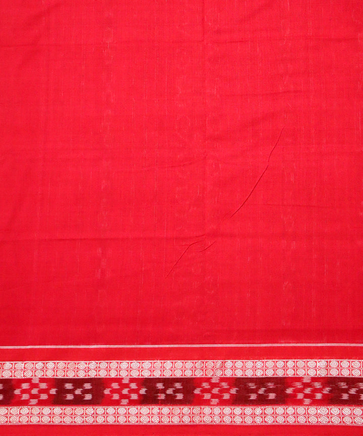 Red blue cotton handloom sambalpuri saree