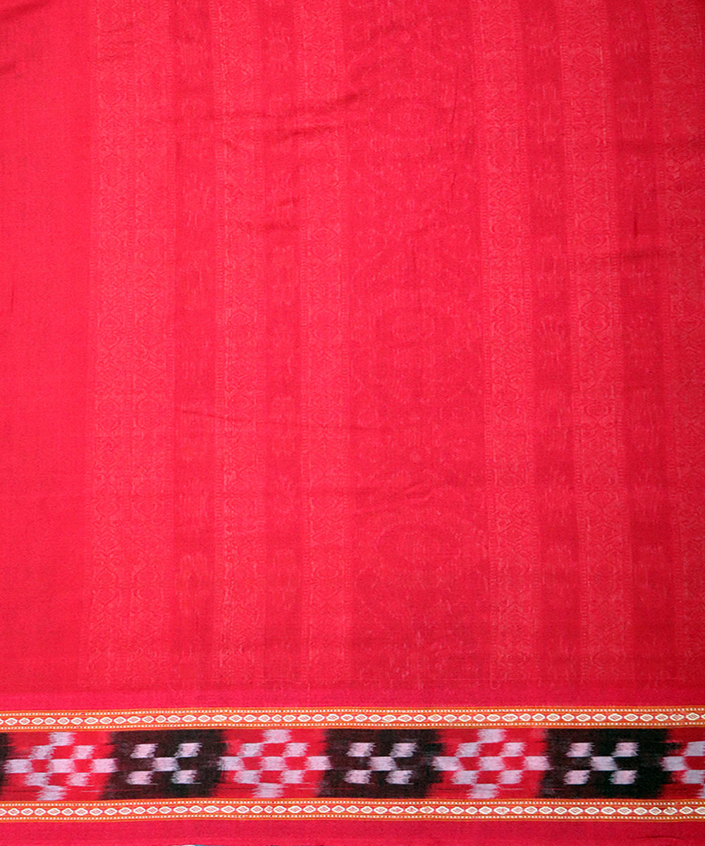Yellow red, blue cotton handloom bomkai saree