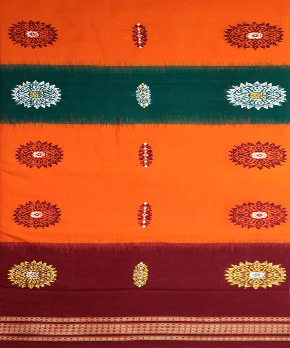 Multi color handwoven bomkai cotton saree