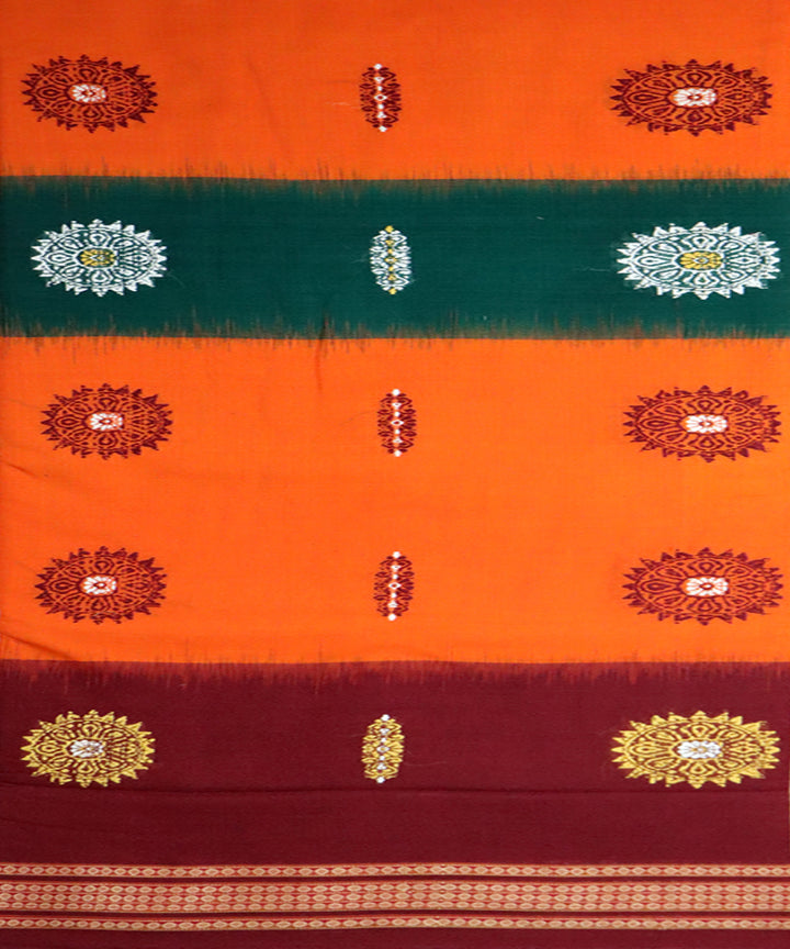Multi color handwoven bomkai cotton saree
