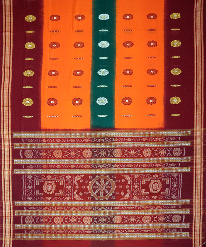 Multi color handwoven bomkai cotton saree