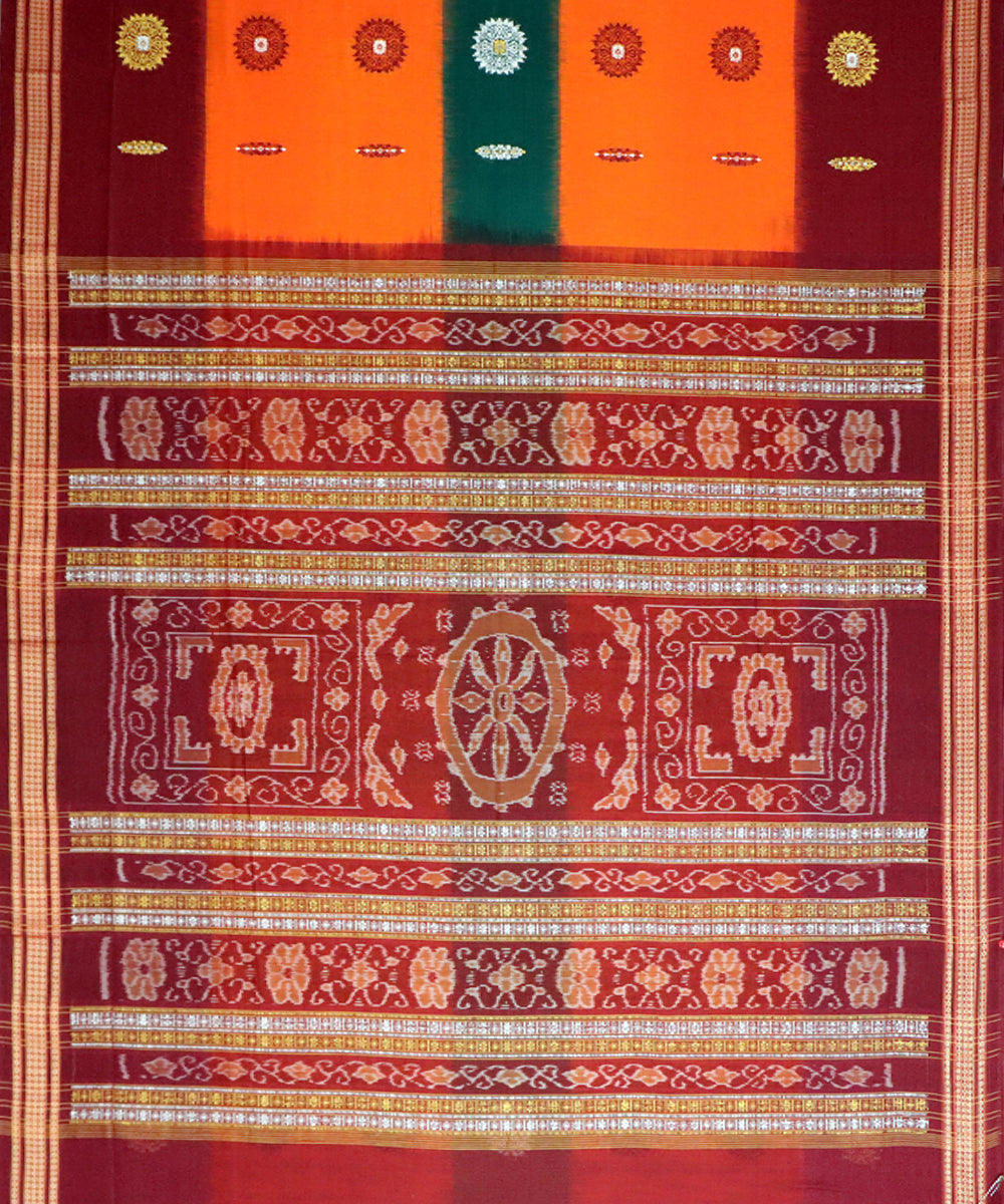 Multi color handwoven bomkai cotton saree