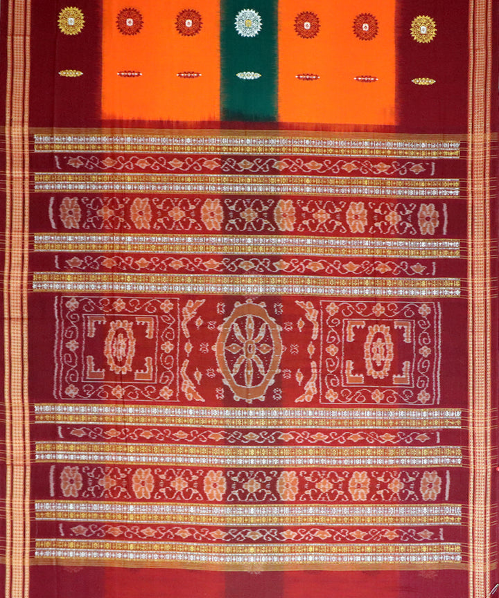 Multi color handwoven bomkai cotton saree