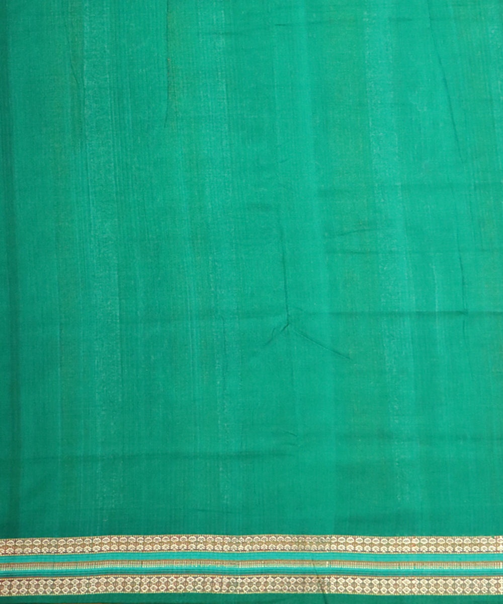 Yellow green cotton handwoven bomkai saree