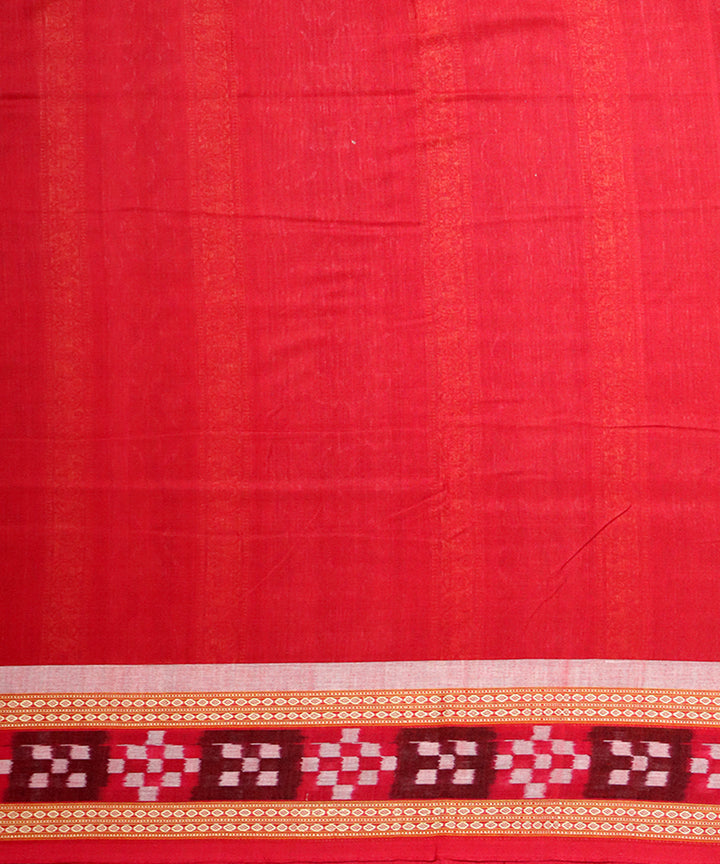 Ink blue red cotton handwoven bomkai saree