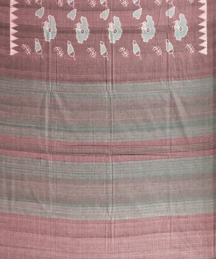 Amaranth pink bright turquoise cotton handwoven sambalpuri saree