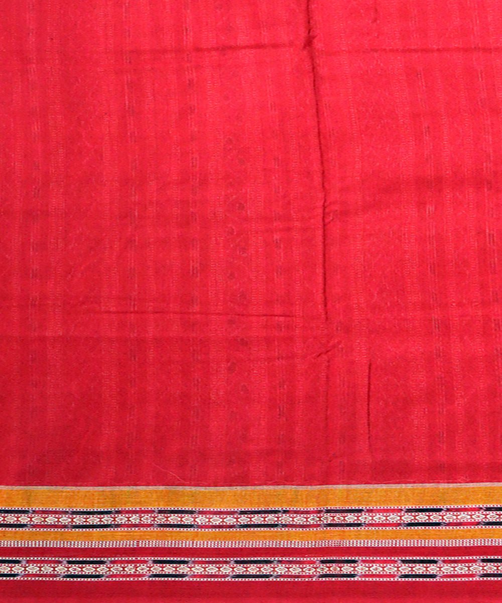 Black red cotton handwoven bomkai saree
