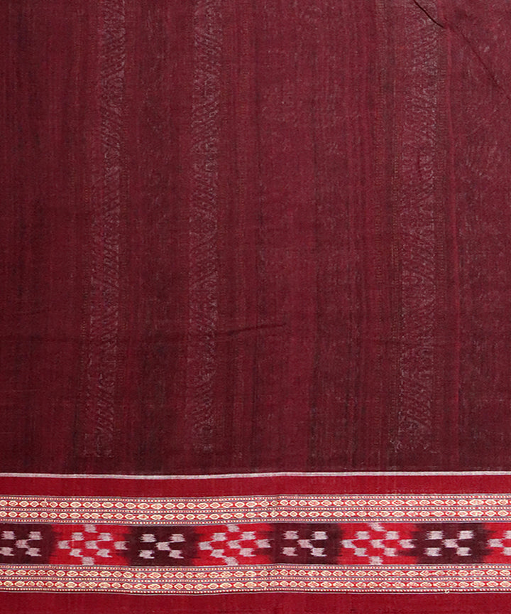 Dark green maroon cotton handwoven bomkai saree