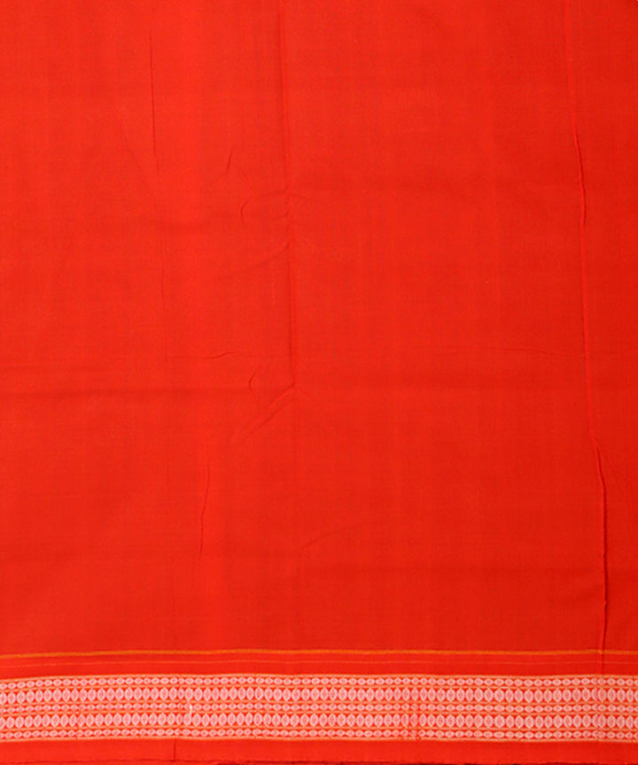 Brown orange cotton handwoven sambalpuri saree