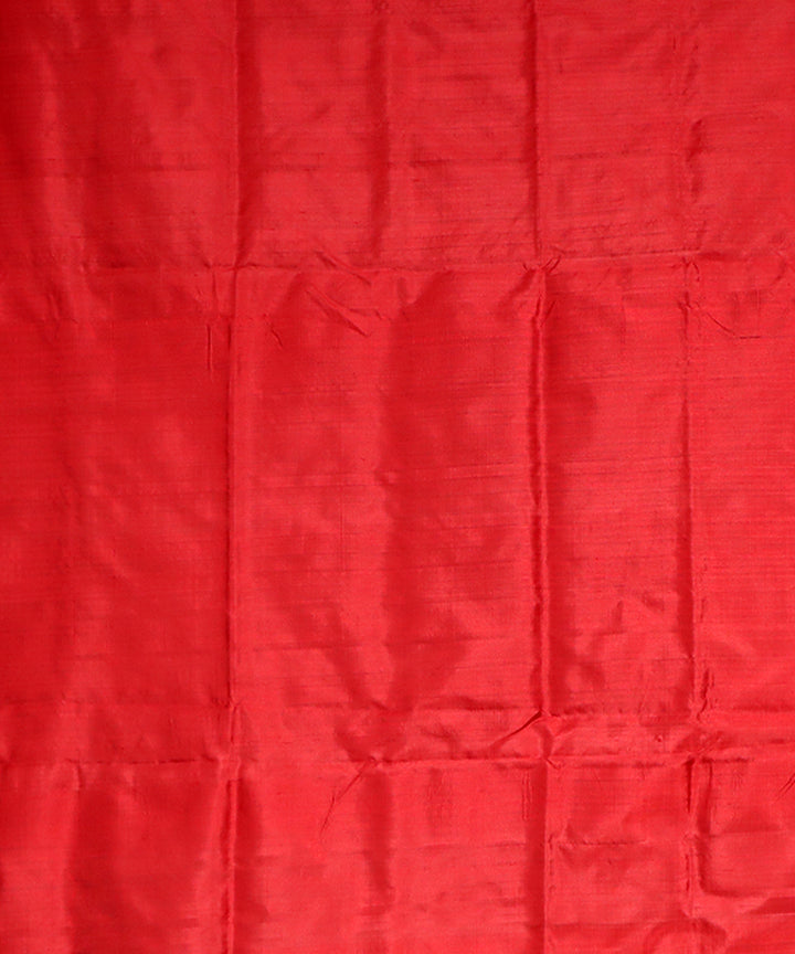 Dark raspberry red silk handwoven khandua saree