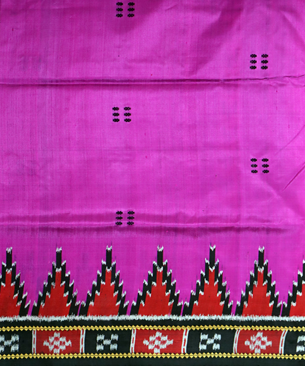 Violet black patli silk handwoven khandua saree