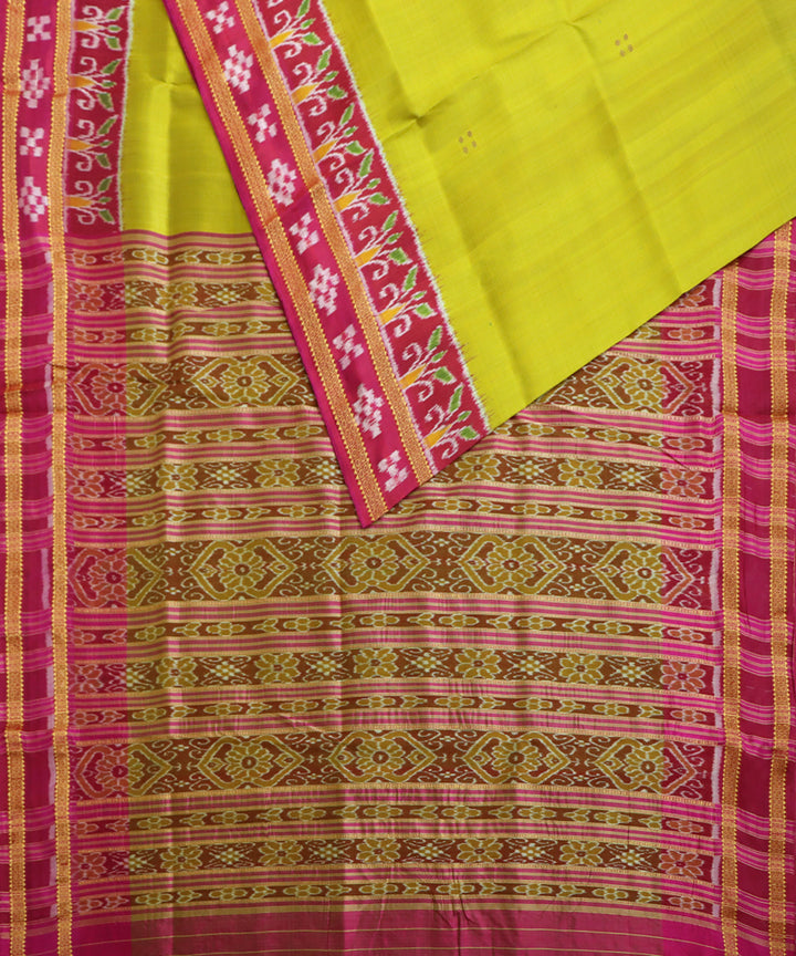 Citrine pink silk handwoven khandua saree