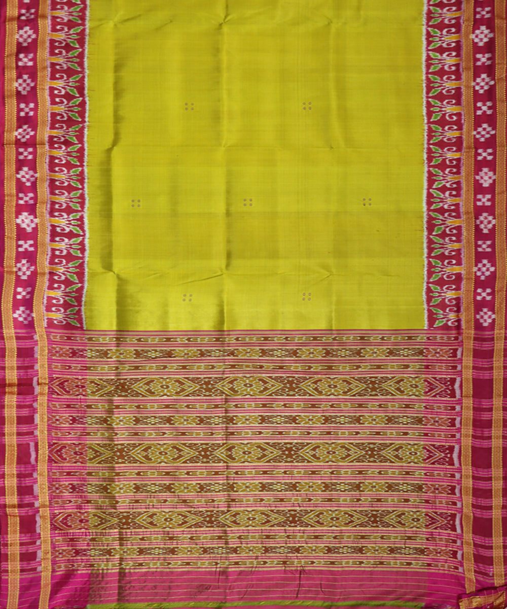 Citrine pink silk handwoven khandua saree