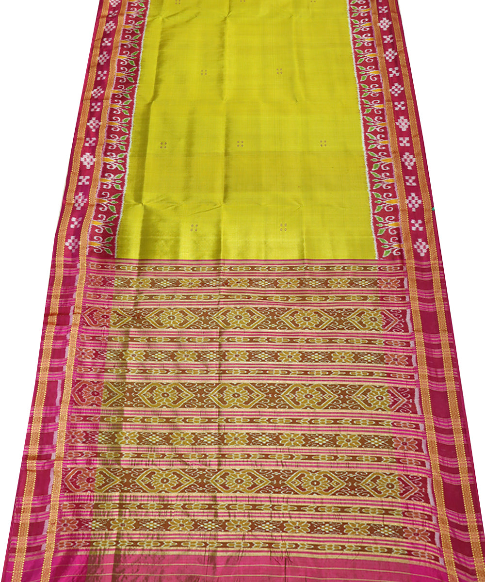 Citrine pink silk handwoven khandua saree