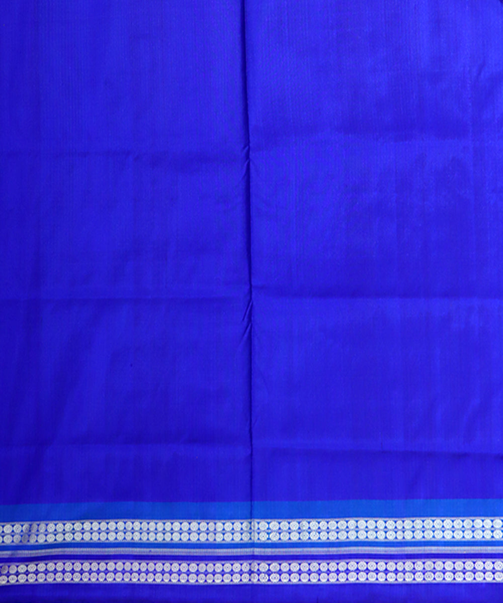 Yellow cyan blue, blue silk handwoven bomkai saree