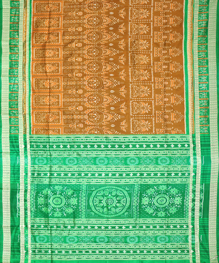 Mustard green silk handwoven sambalpuri saree