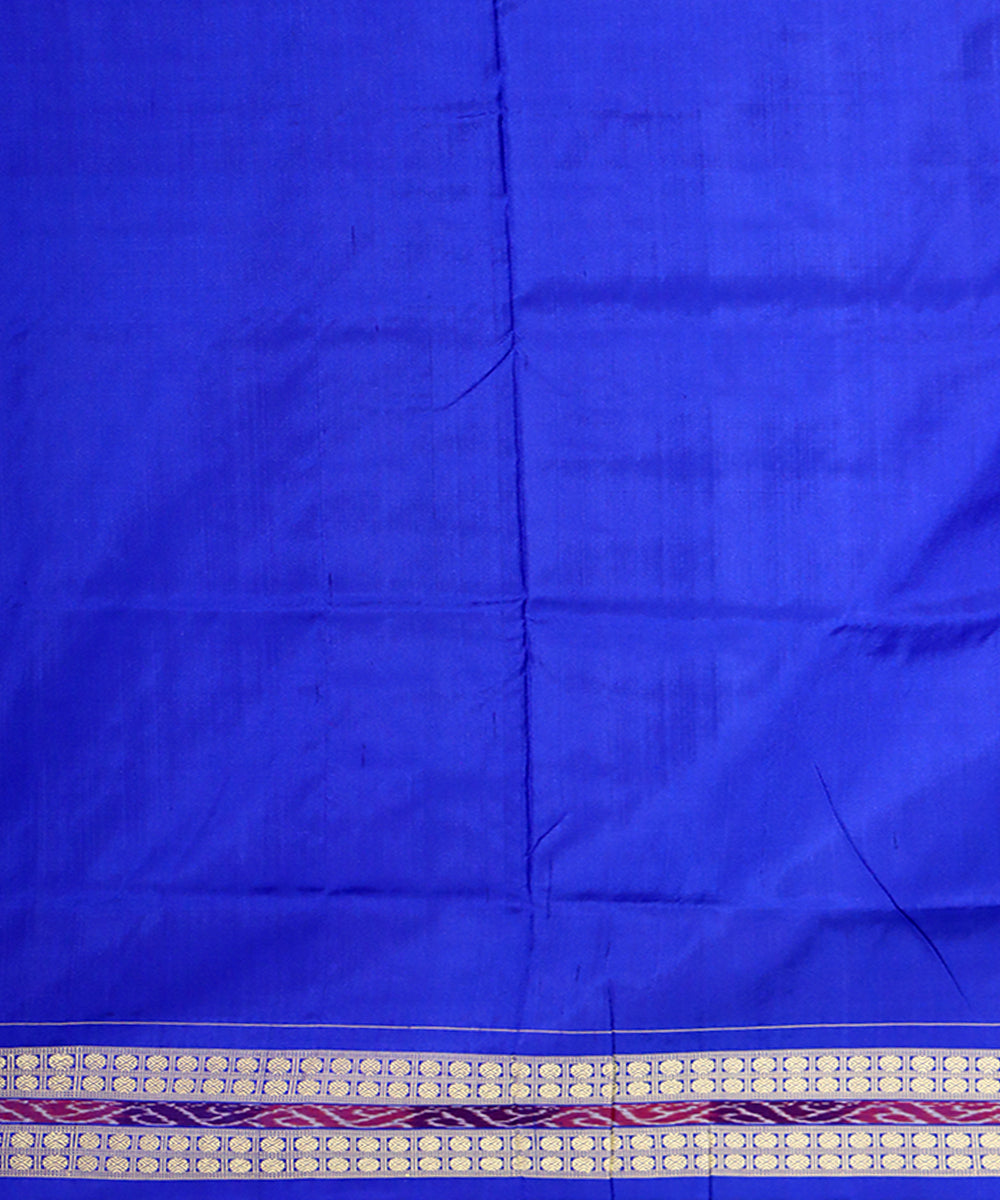 Brandeis blue blue silk handwoven sambalpuri saree