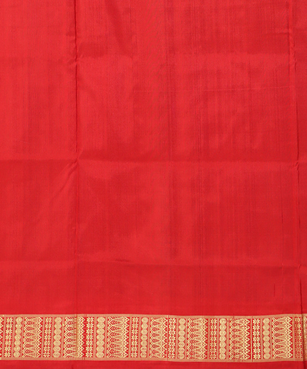 Navy blue red silk handwoven sambalpuri saree