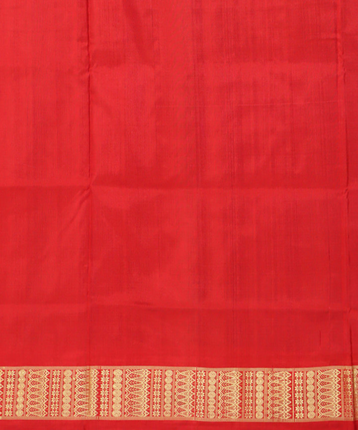 Navy blue red silk handwoven sambalpuri saree