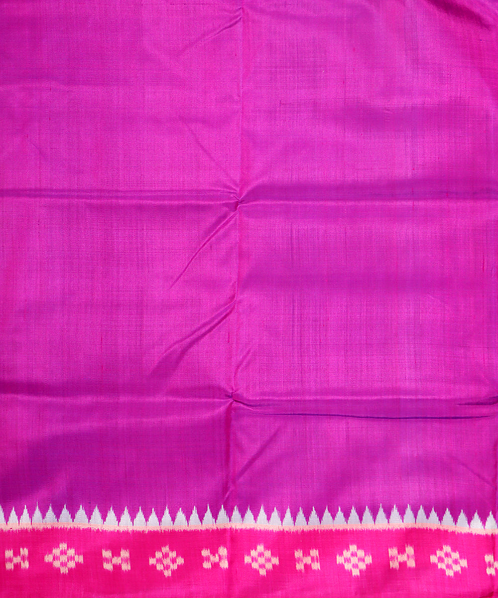 Egyptian blue pink silk handwoven khandua saree