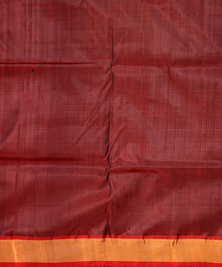 Multicolor maroon silk handwoven khandua saree