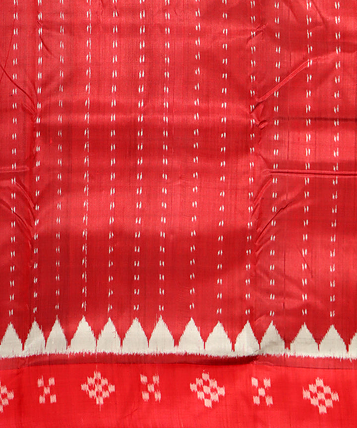 Black red silk handwoven khandua saree