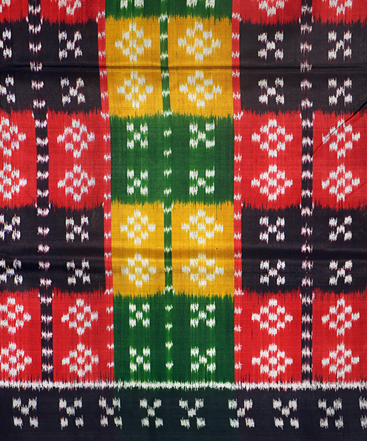 Multicolor black silk handwoven khandua saree