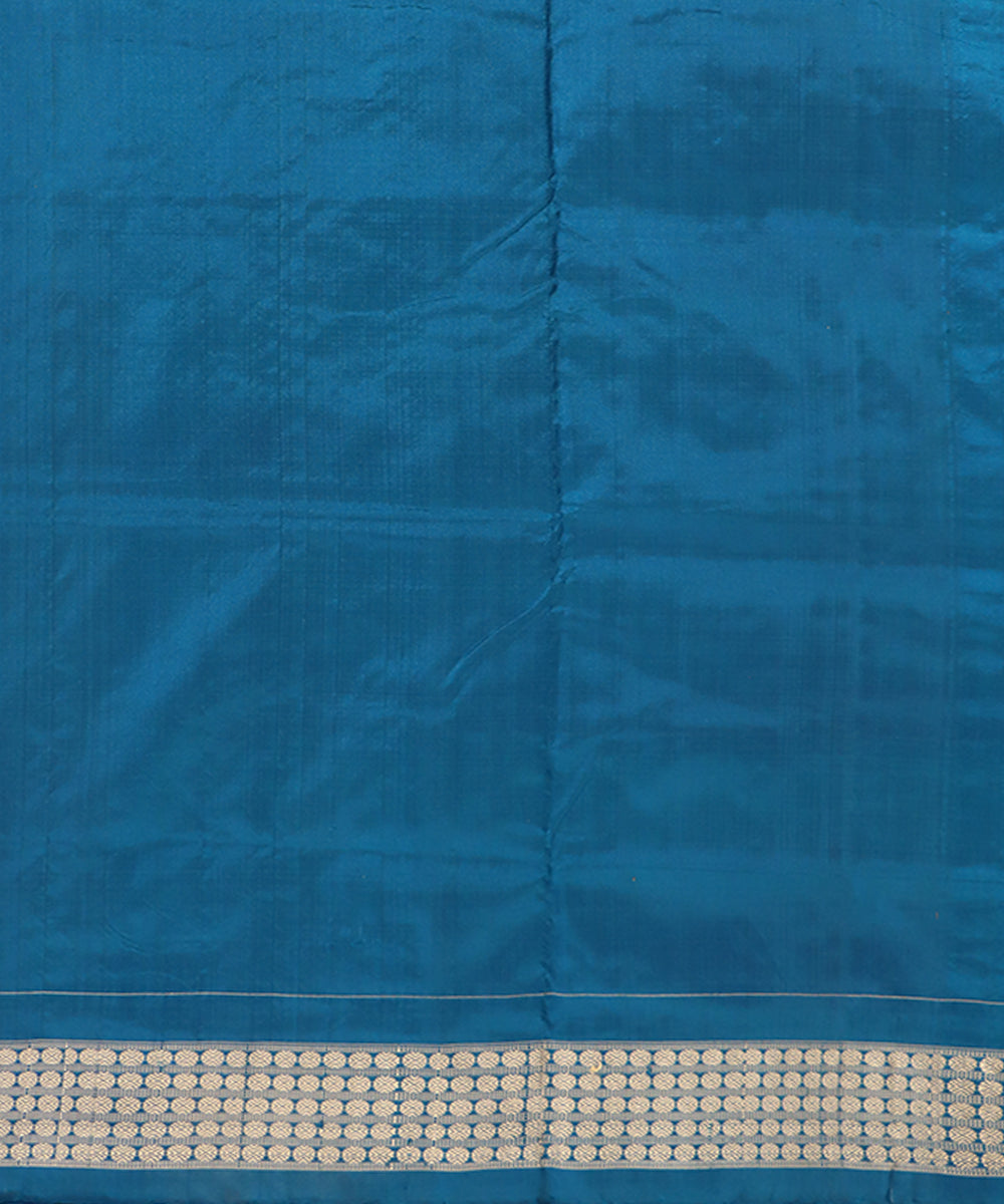 Blue cyan blue silk handwoven sambalpuri saree