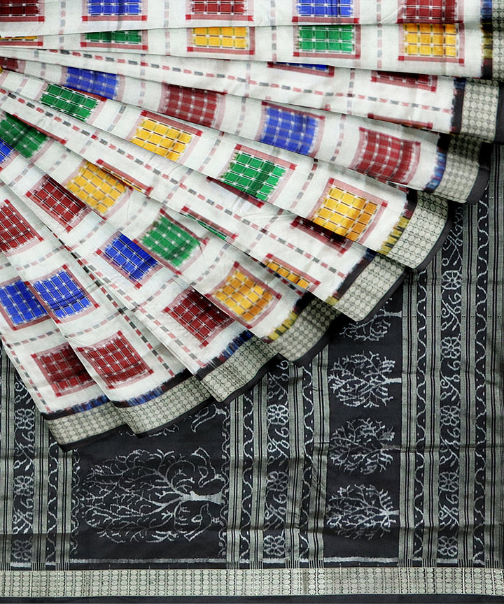 Multicolor black ashwini silk handwoven sambalpuri saree