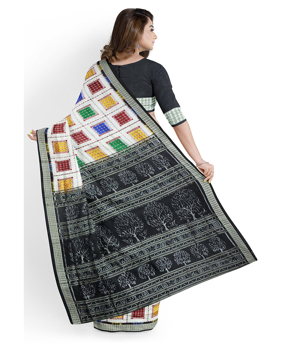 Multicolor black ashwini silk handwoven sambalpuri saree