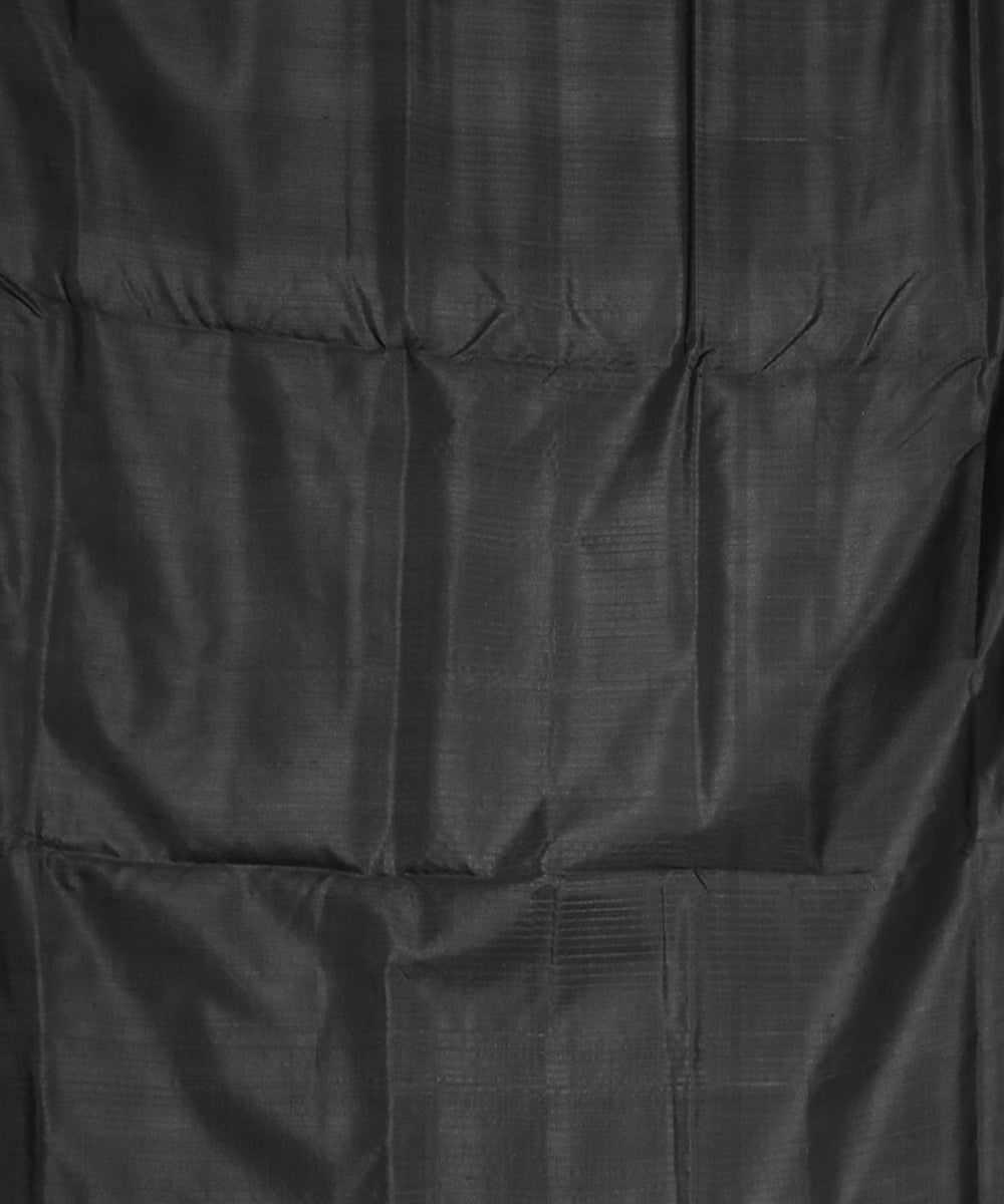 Dark green black silk handwoven khandua saree