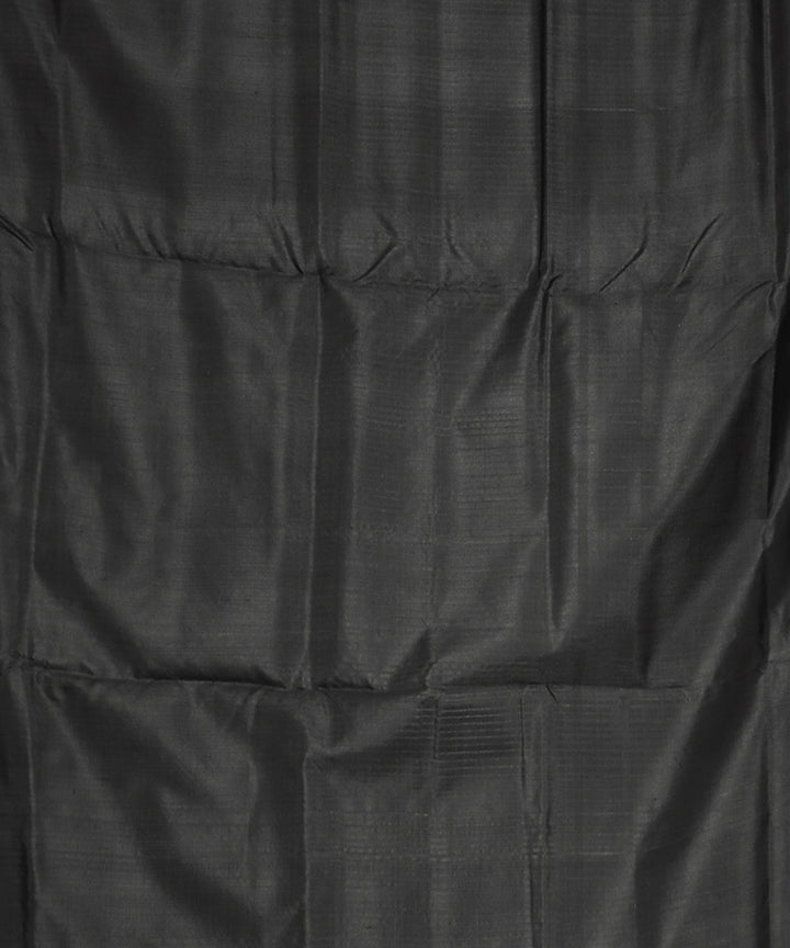 Dark green black silk handwoven khandua saree