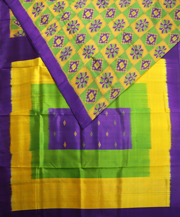 Multicolor violet silk handwoven khandua saree