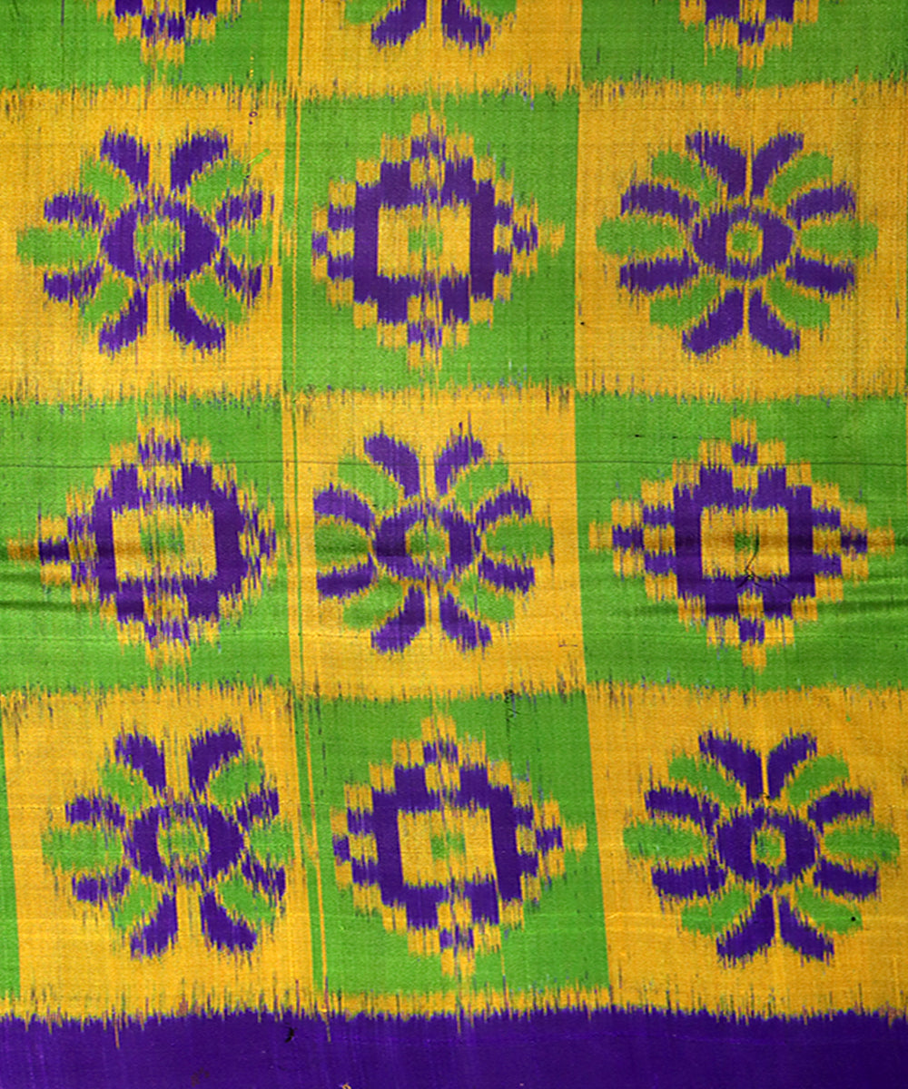 Multicolor violet silk handwoven khandua saree