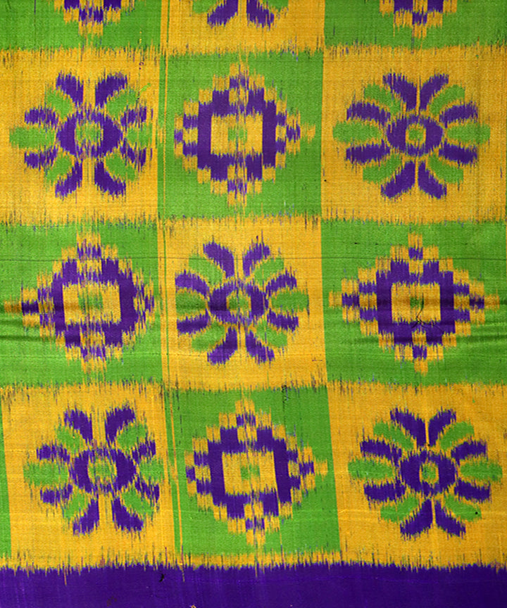 Multicolor violet silk handwoven khandua saree