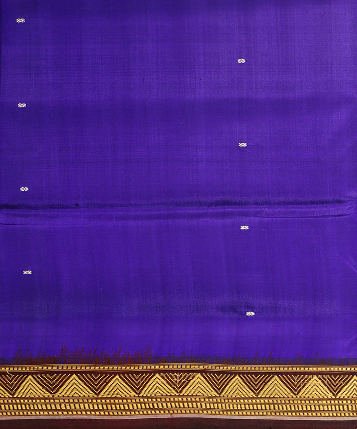 Ink blue french puce silk handwoven khandua saree