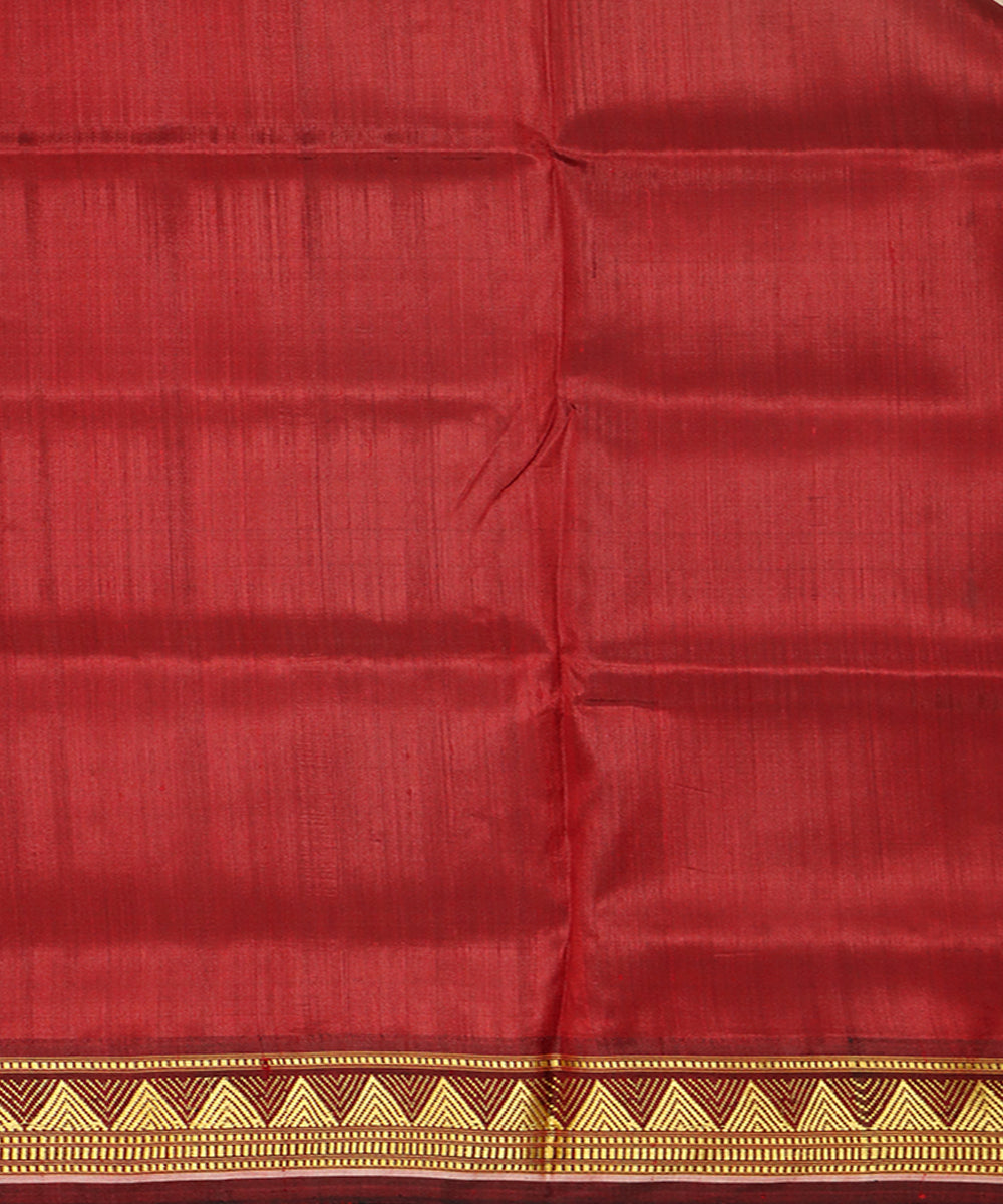 Ink blue french puce silk handwoven khandua saree