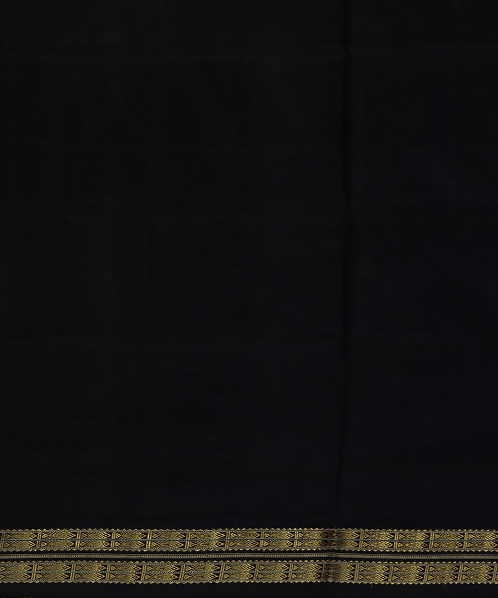 Denim blue black silk handwoven bomkai saree