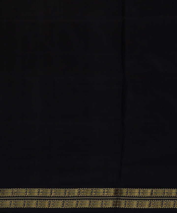 Denim blue black silk handwoven bomkai saree